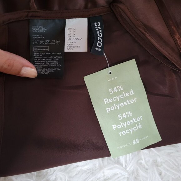 NWT H&M Divided Satin Backless Tie Crop Top - Size Medium - Picture 7 of 10